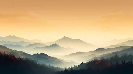Obraz premium Majestic mountains, panoramic peaks PPT background