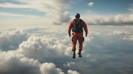 A skydiving fly on the sky