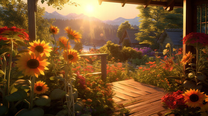 A radiant moment bathed in warm light.