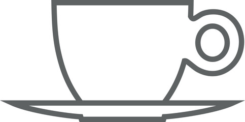 Tea Cup Outline Icon. Vector Illustration.