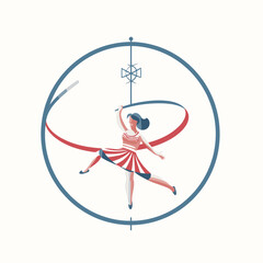 Circus ballerina on a white background. Vector illustration.