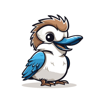 recommend clip art: Cute cartoon kookaburra bird. Vector illustration.