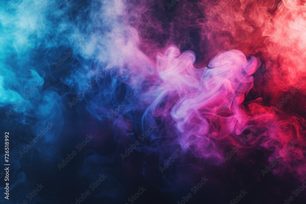 Poster Smoke captured in a close-up shot against a black background. Perfect for adding a mysterious or dramatic touch to any project