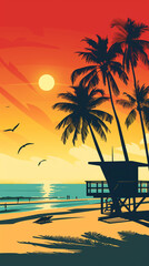 Fototapeta premium sunset at the beach