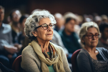 AI generated photo picture of beautiful intelligent mature woman professional university worker