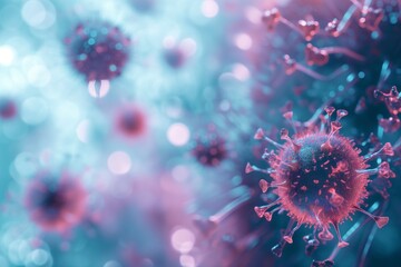 An intricate virus blooms like a delicate flower, revealing its beauty and danger in one captivating close up