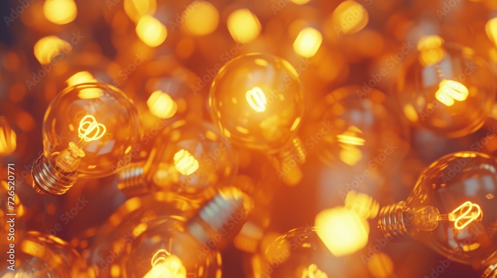 Aufkleber A collection of light bulbs placed on a table. Versatile and suitable for various concepts and ideas