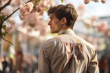 Fototapeta premium Generative AI picture summer festival with crowds of people colorful decorations Generative AI