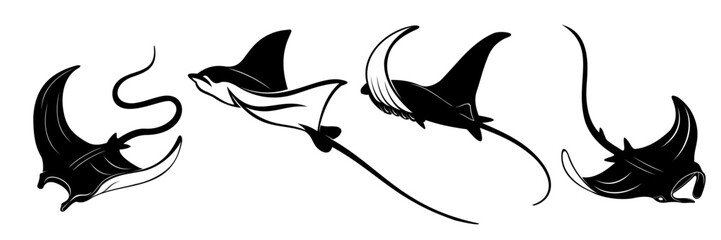 Naklejka premium stingray silhouette