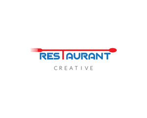 Resturant  text with spoon logo design.