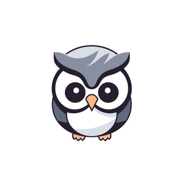 Owl logo design vector template. Cute cartoon owl icon.