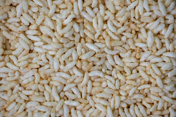 White puffed rice background. Known as Muri in Bangladesh.