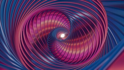 Beautiful abstract colorful swirl background with shiny, dynamic starburst rings, rendered in 3D for design.