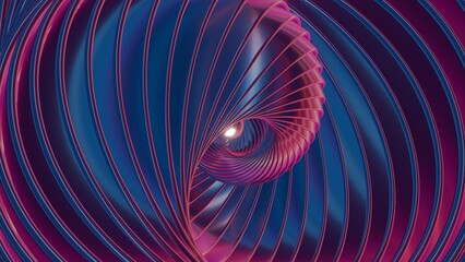 Beautiful abstract colorful swirl background with shiny, dynamic starburst rings, rendered in 3D for design.