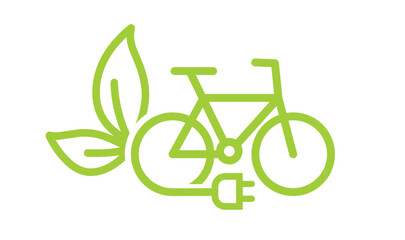 Green nature eco bike for logo - design, vector.