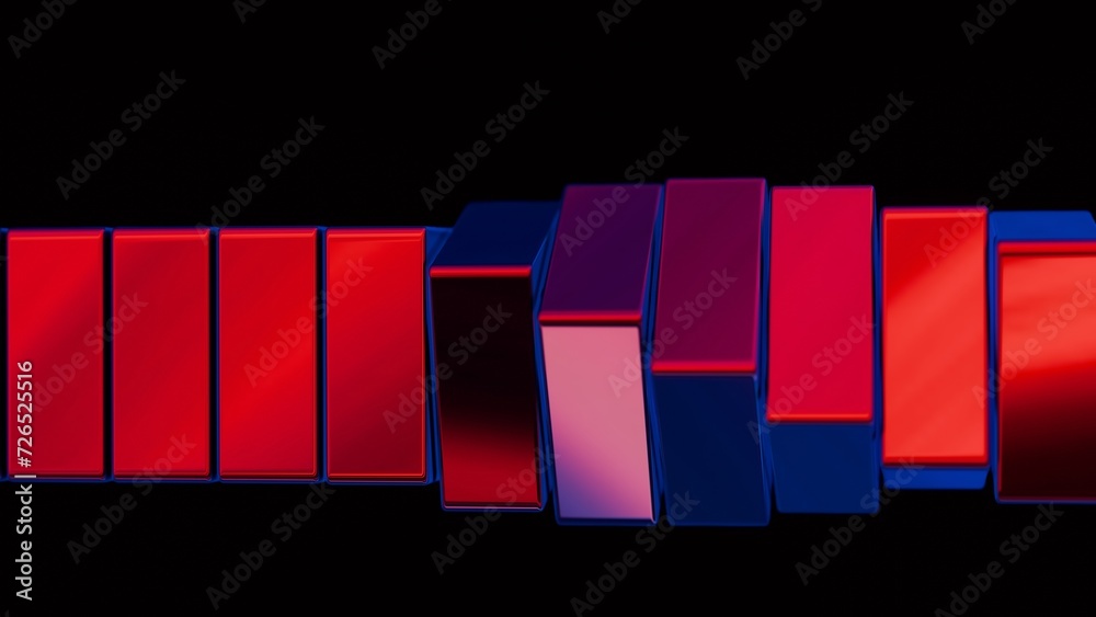 Poster Abstract 3D cubes spiraling in a mesmerizing manner, creating a hypnotic and visually striking image against a sci-fi black isolated background.