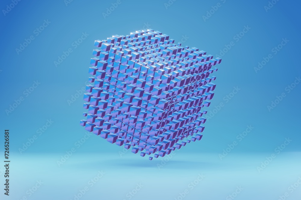 Poster An interpretation of quantum fluctuations, depicted as a dynamic, ever-changing 3D terrain..