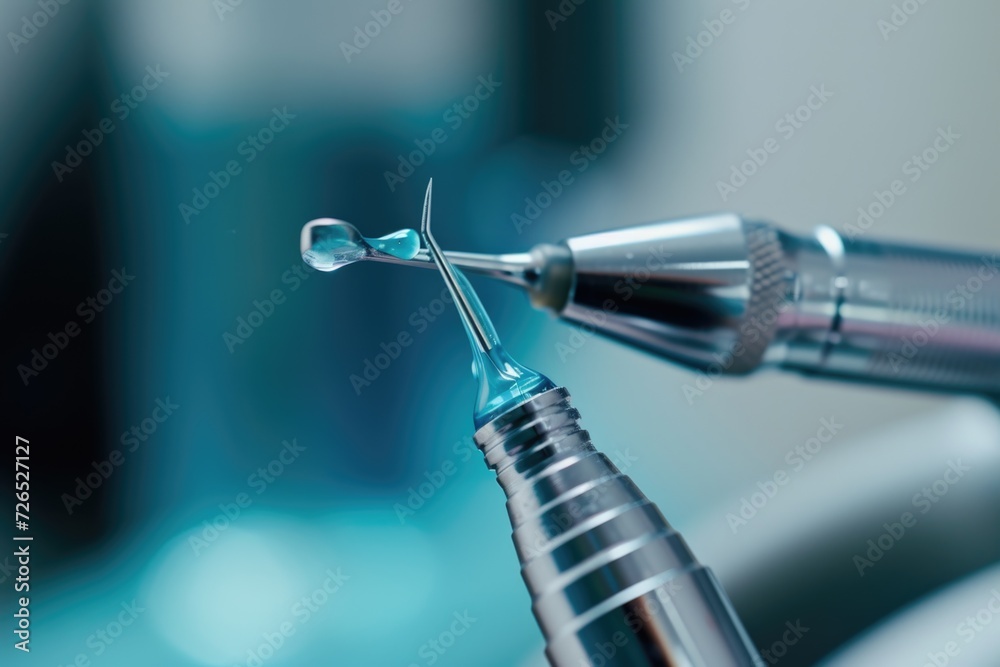 Aufkleber a close-up view of a person's hand holding a pair of scissors. this image can be used for various pu