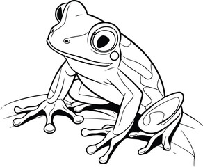 illustration of a frog on a white background in the style of a sketch