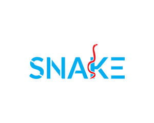 Creative Snake nagative space creative  text logo.
