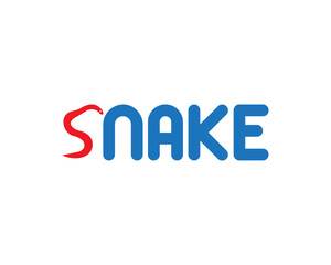 Creative Text Silhouette of Snake Simple Vector Design.