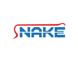 Text Silhouette of Snake Simple Vector Design.