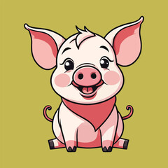 vector of cute pig, pig day