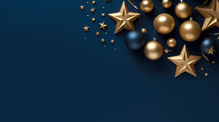 Christmas ball background, Christmas and New Year holidays concept with copy space for text