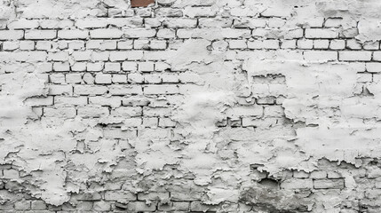 Old rough white painted brick wall large texture. Whitewashed brickwork. Generative Ai