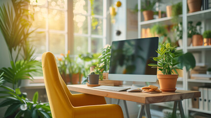 Home Office, flexibility of working from home and cute succulents.