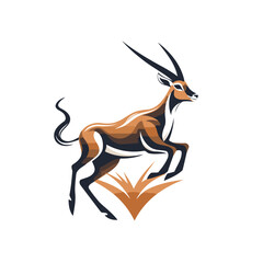 Gazelle vector logo design template. African antelope vector logo design.