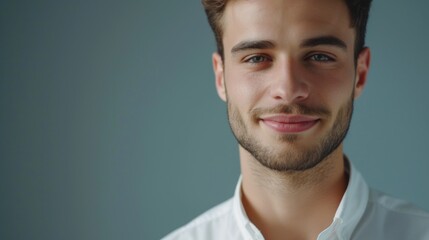 Obraz premium A detailed view of a man wearing a white shirt. Versatile image for various applications