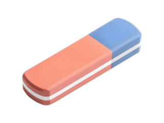 Eraser isolated on transparent or white background, png