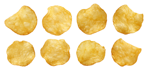 Potato chips isolated on transparent or white background, png