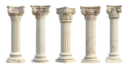 Selbstklebende Fototapeten Greek columns isolated on transparent or white background, png © Medard