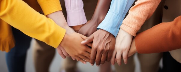 small line of hands with different colors, in the style of light brown and light beige