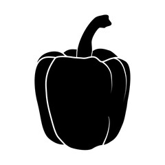Hand drawn  sweet pepper. big bell pepper for salad, cartoon illustration, isolated object on white background, vector illustration EPS 10.