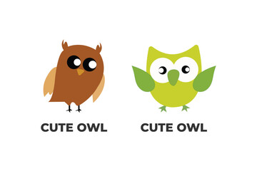 Free vector colorful owls collection
