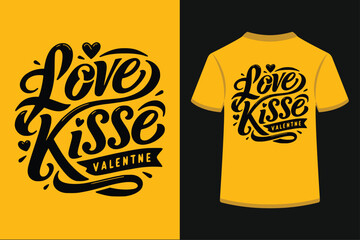 Love Kiss Valentine T-shirt Design