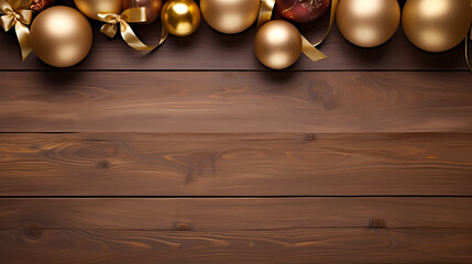 Naklejka premium Luxurious Christmas balls on glowing bokeh background, Christmas and New Year minimalistic background