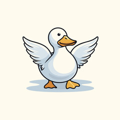 Duck cartoon icon. Vector illustration of a cute cartoon duck.