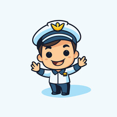 Cute Sailor Boy Cartoon Mascot Character Vector Illustration Design