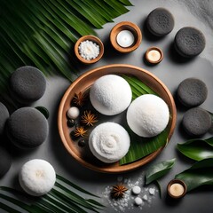 spa still life with stones