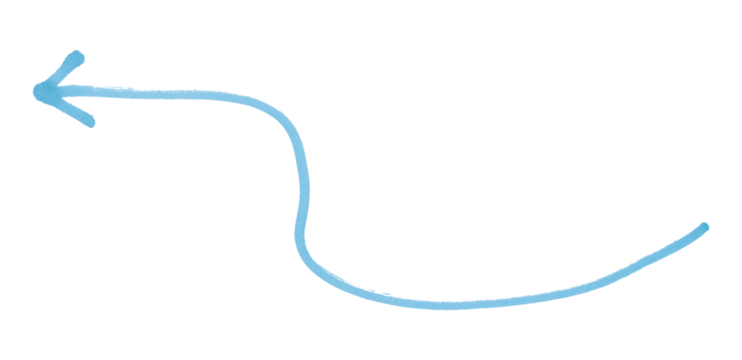 Light blue arrows isolated on transparent background.