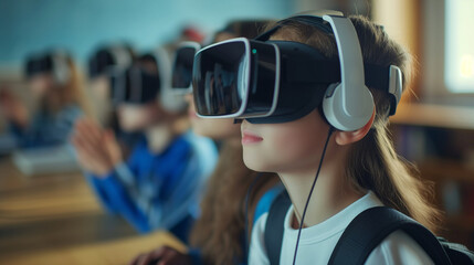 Virtual reality transforms the classroom for children. Engaged in immersive learning, they explore diverse environments, fostering curiosity and expanding educational horizons