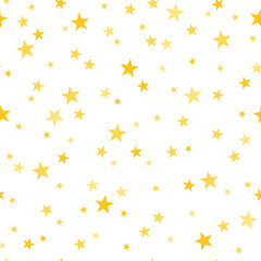 Seamless pattern with yellow stars. Vector illustration for textiles, wrapping paper, wallpaper.