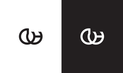 CH logo, monogram unique logo, black and white logo, premium elegant logo, letter CH Vector