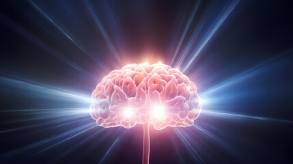 Abstract human brain or light bulb, creative PPT background