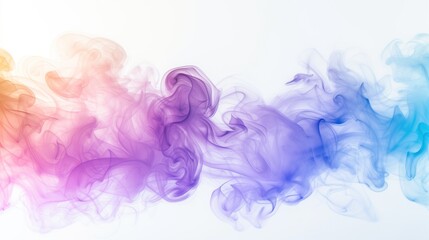 Colorful smoke cloud in front of dark background.