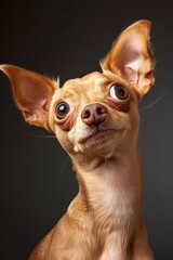 Studio Portrait von einem Hund mit lustigen, süßen Augen - obrazy, fototapety, plakaty